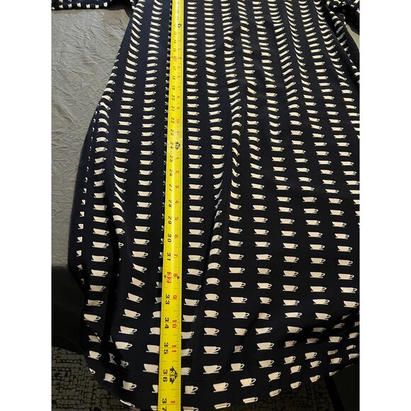 Gap Designed & Crafted Novelty Print Shift Dress Black Cream Size Medium - Picture 7 of 8